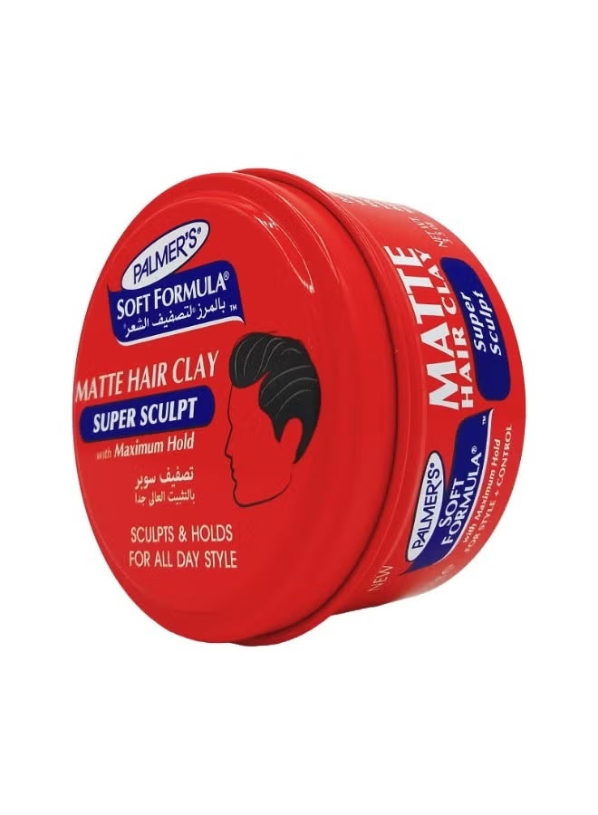 PALMER'S Soft Formula Matte Hair Clay Super Sculpt With Maximum Hold 100g - Image 1